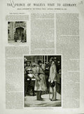 Antique Old Print 1882 Prince Wales Germany Hotel Wiesbaden Homburg Platz 19th
