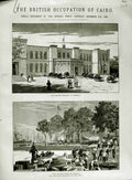 Old Antique Print 1882 Cairo Egypt British Hospital Ismailia Mosque Keyt 19th