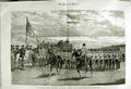 Original Old Antique Print 1882 Volunteer Review Siers London Horses Saluting