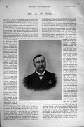Original Old Antique Print 1895 Horse Racing Sport Portriat Arthur William Hill