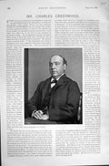Old Antique Print 1895 Horse Racing Sport Portrait Mr Charles Greenwood 19th