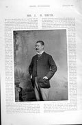 Old Antique Print Portrait Mr James Henry Smith 1895 Horse Racing Sport 19th