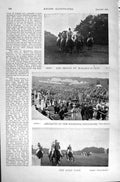 Original Old Antique Print 1896 Horse Racing Sport Goletta Arlequin GVase 19th
