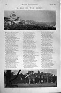 Original Old Antique Print 1896 Horse Racing Sport Derby Sherwoods Cottage