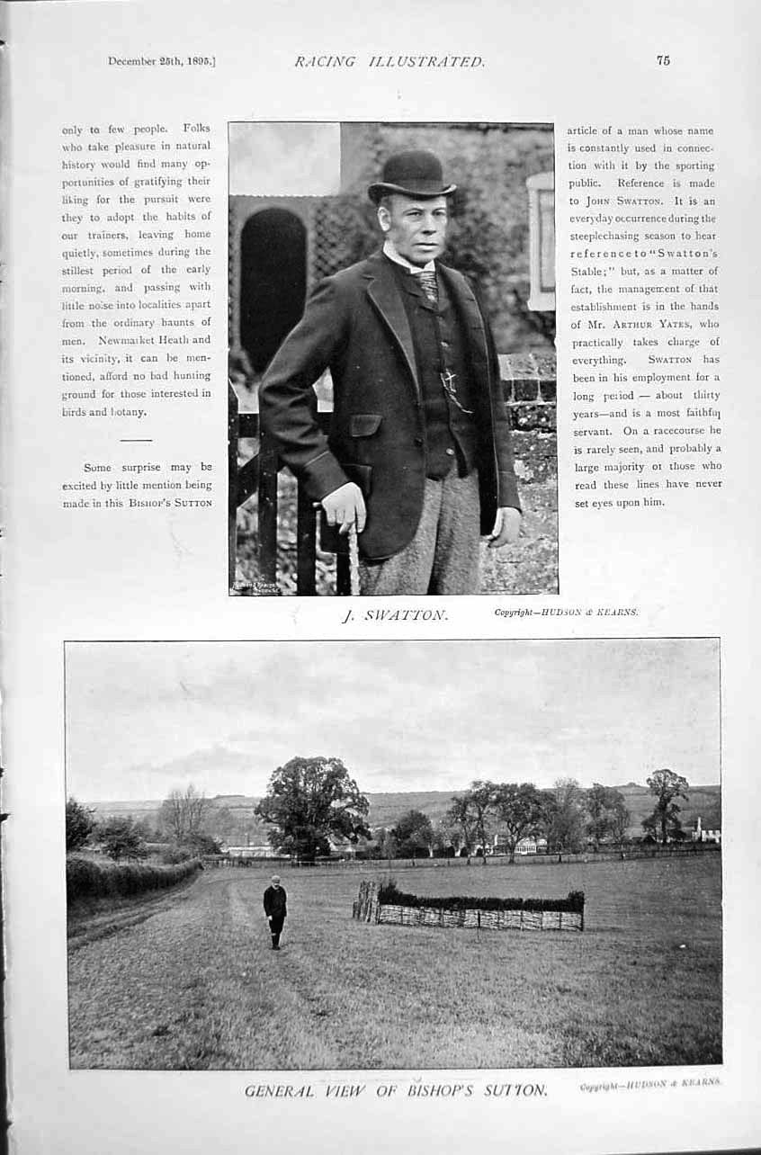 Old Antique Print Swatton Sutton 1895 Horse Racing Sport William Dollery 19th