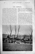 Original Old Antique Print 1895 Horse Racing Sport Cripples Walpole Lawson Loe
