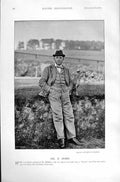 Old Antique Print 1895 Horse Racing Sport Mr Hobbs Saxon House Trainer 19th