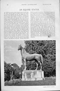 Old Antique Print 1895 Horse Racing Sport Peck Humphreys Chandler Statue 19th