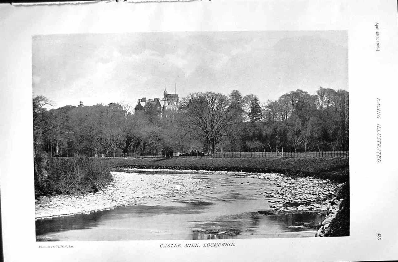Old Antique Print 1896 Horse Racing Sport Dorling Castle Milk Lockerbie 19th