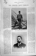 Original Old Antique Print 1896 Horse Racing Enfield Taylor Mainwaring Chester