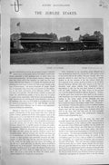 Original Old Antique Print 1896 Horse Racing Sport Jubilee Stakes Victor Wild