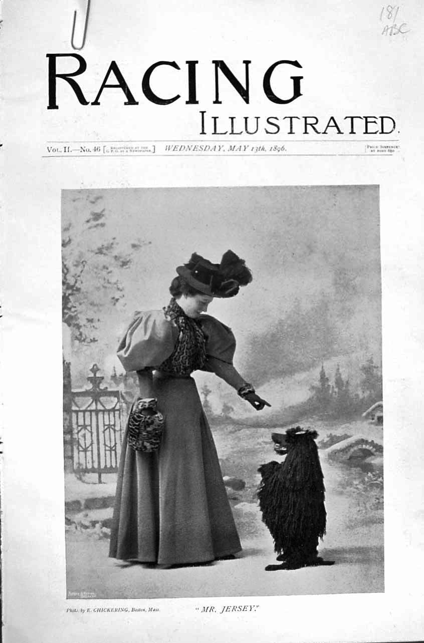 Antique Old Print 1896 Horse Racing Sport Jersey Carrick Amphibia Milford 19th