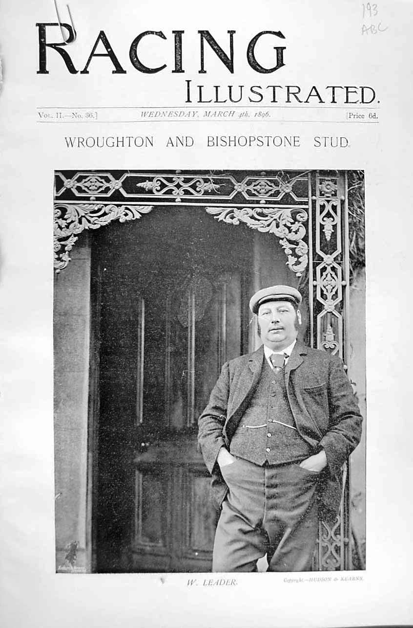 Antique Old Print 1896 Horse Racing Sport Leader Wroughton Barcelona Dore 19th