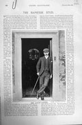 Original Old Antique Print 1896 Horse Racing Sport Cooper Hardwick Chatsworth