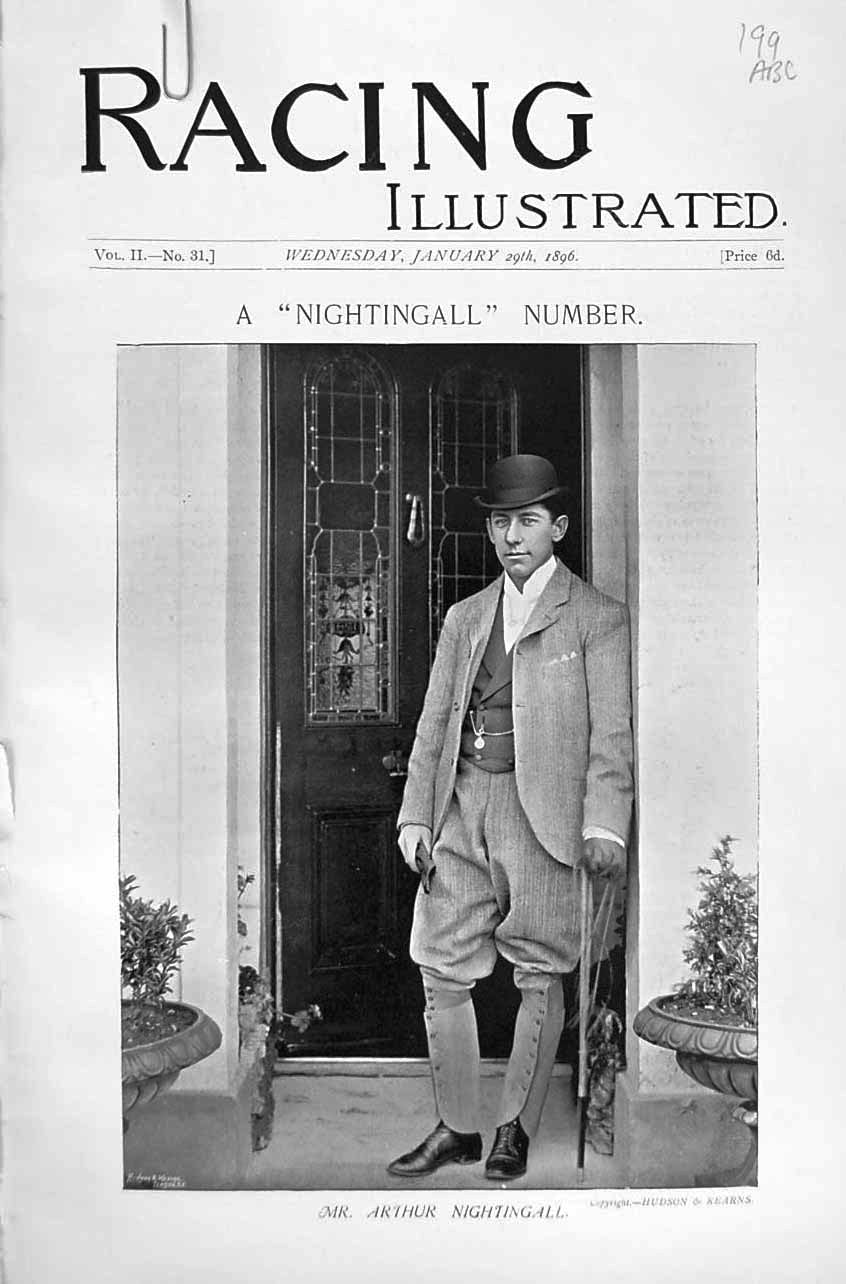 Old Antique Print Nightingall Priam Lodge Ivor 1896 Horse Racing Sport 19th