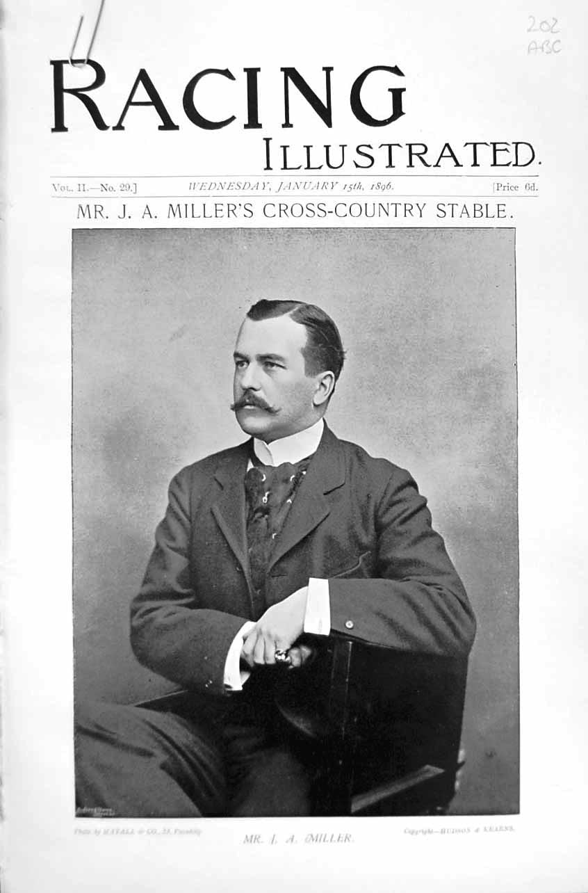 Antique Old Print Halsey Cottage Carrington1896 Horse Racing Sport Miller 19th