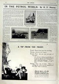 Original Old Antique Print 1916 Advertisment Dunlop Motor Yres Wolseley Daimler