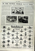 Original Old Antique Print 1916 Oxon Motor Car Packer Gsmith Silversmith 20th