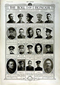 Original Old Antique Print 1916 Roll Honour Dead Siers War Myles Dickson Innes