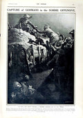 Original Old Antique Print 1916 German Prisoners War British Siers Trench 20th