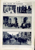 Original Old Antique Print 1916 Poland Russian Prisoners Siers Austrian War