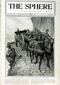 Original Old Antique Print 1916 Mountain Warfare Italy Siers Horses War 20th