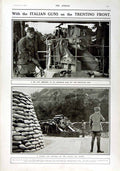 Original Old Antique Print 1916 Roll Honour Dead Siers War Italian Guns War