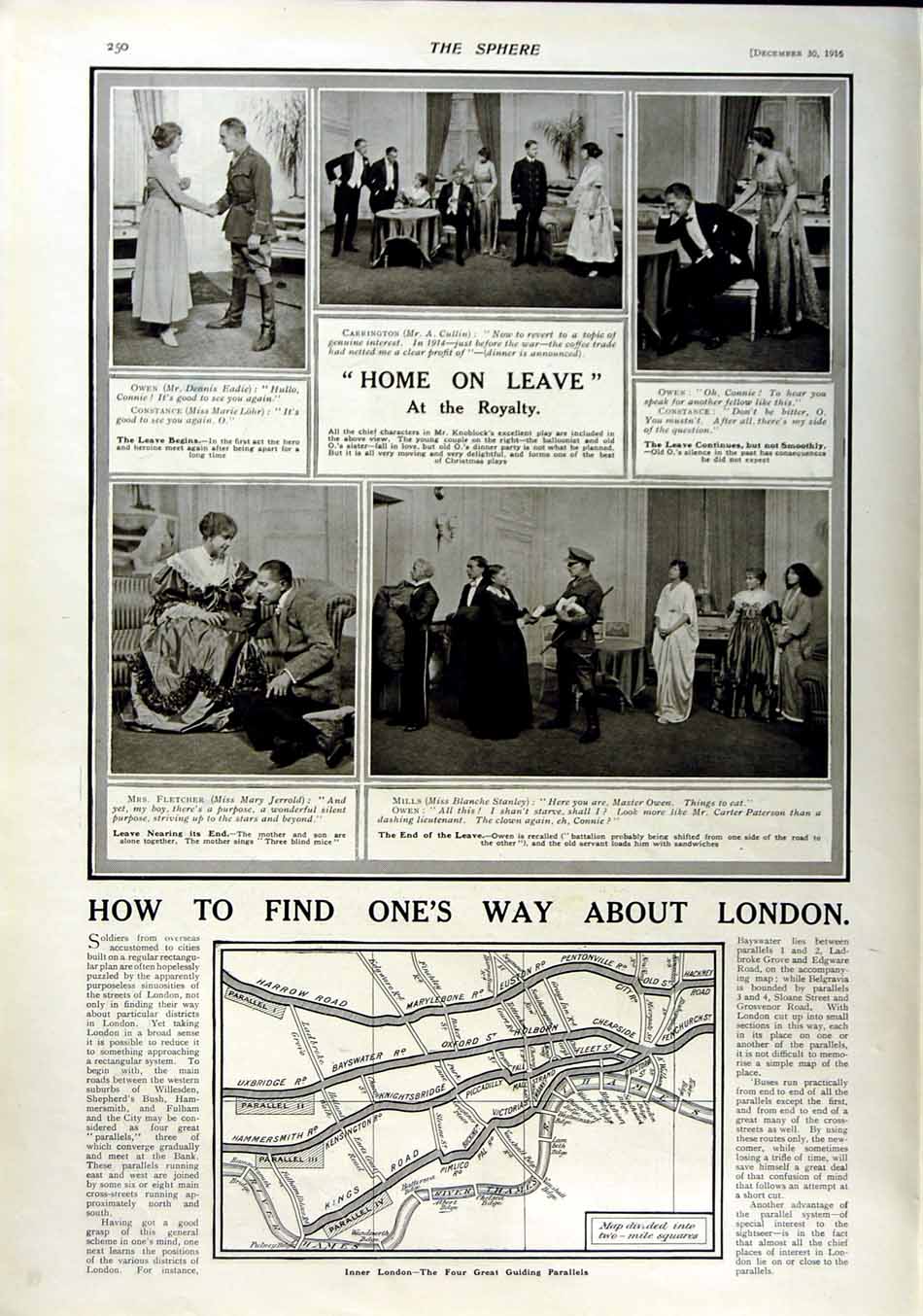 Original Old Antique Print 1916 Roll Honour Dead Siers War London Railways