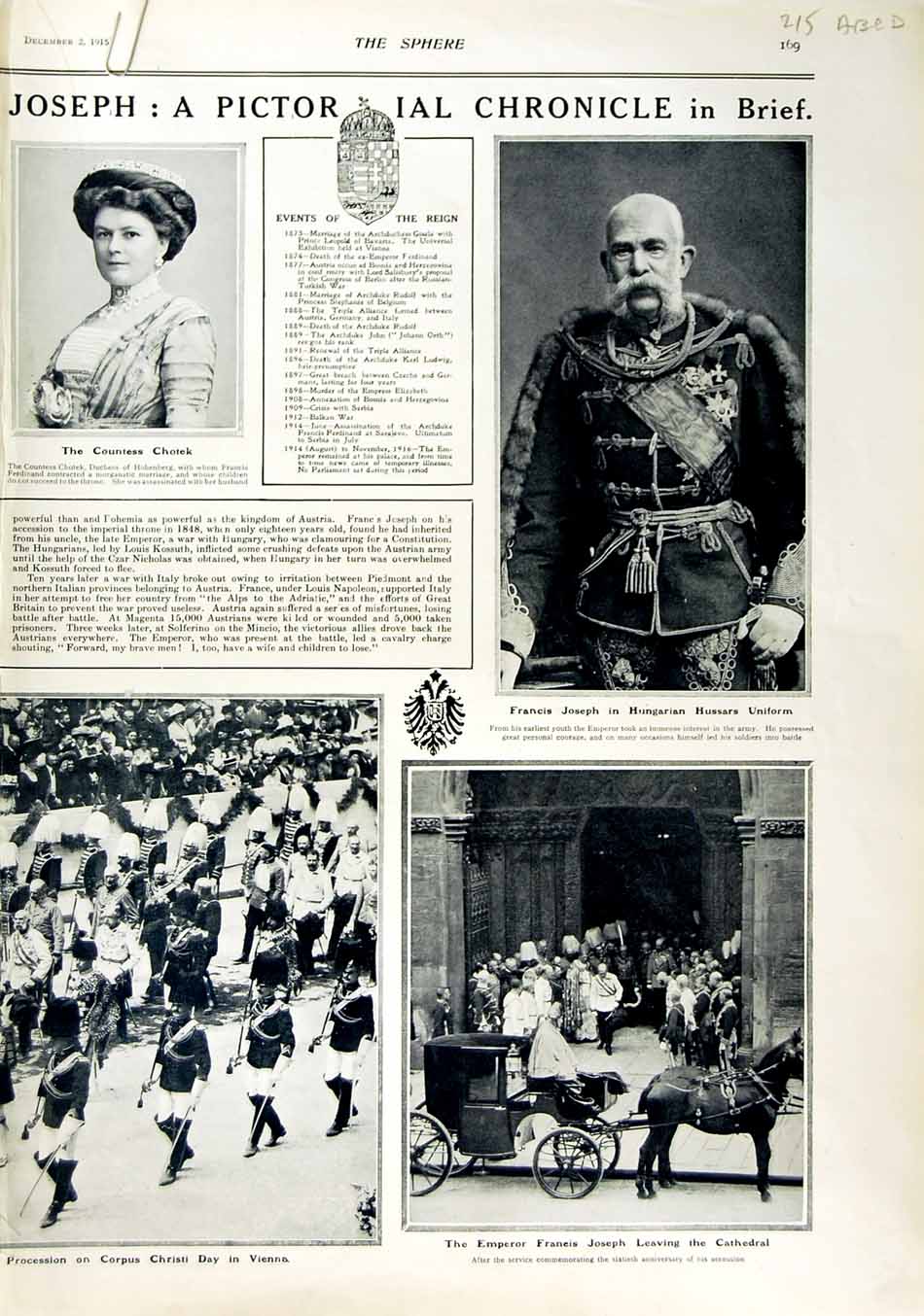Old Antique Print 1916 Francis Joseph Chotek Hungarian Hussars Bavaria 20th