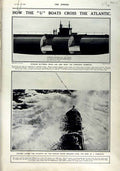 Old Antique Print 1916 Submarine Storage Batteries Ships Salonika Greece 20th