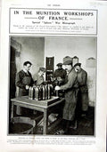Antique Old Print 1916 Munition Workshops France Shells Atelier Monograph 20th