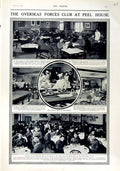 Original Old Antique Print 1916 Peel House Siers Club House Chef Kitchen War
