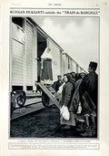 Original Old Antique Print 1916 Russian Peasants Train De Bargigli Railway War