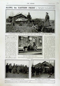 Original Old Antique Print 1916 Mitrailleuse Russia Peasants Siers Soup Kitchen
