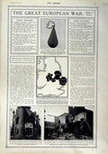 Old Antique Print 1916 German Aerial Bomb Zeppelin England Grammar School 20th