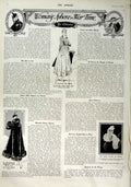 Original Old Antique Print 1916 Woman'S Fashion Dresses Tea Frock Fur Black Fox
