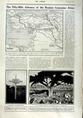 Original Old Antique Print 1916 Map Grand Duke Nicholai Smyrna Cemetery Seddul