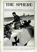 Original Old Antique Print 1916 British Airman German Aviatik War Aeroplane