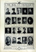 Original Old Antique Print 1916 Roll Honour Dead Siers War Whatford Muir Miller