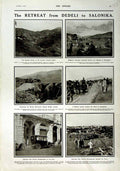 Original Old Antique Print 1916 Dedeli Salonika War British Siers Macedonia