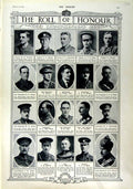 Original Old Antique Print 1916 Roll Honour Dead Siers War Richardson Roberts