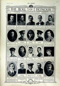 Original Old Antique Print 1916 Roll Honour Dead War Siers Moody Becher Lee