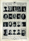 Original Old Antique Print 1916 Roll Honour Dead War Siers Gibson Knox Smith
