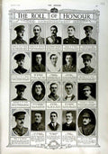 Original Old Antique Print 1916 Roll Honour Dead War Siers Twite Porritt Men