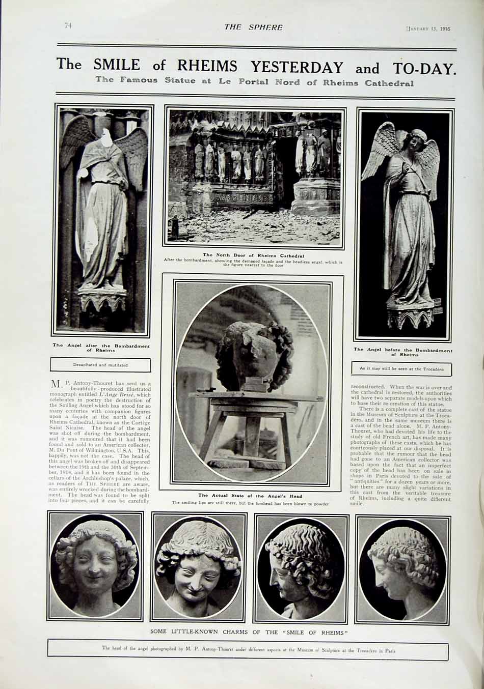 Original Old Antique Print 1916 Cameroon Siers Mahomedan Rheims Cathedral 20th