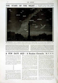 Original Old Antique Print 1916 Roll Honour Dead War Siers Stars Planets Sky