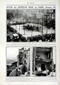 Original Old Antique Print 1916 British Sailors Siers Salonika War Zeppelin