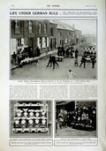 Original Old Antique Print 1916 Woman Rheims Rue Eugene Destengue German Siers