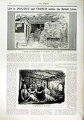 Original Old Antique Print 1916 Milk Supply French Siers Flanders Machine Gun