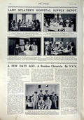 Original Old Antique Print 1916 Honour Dead War Siers Lady Sclater Hospital